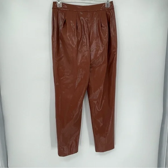 Camila Coelho Filomena Pant in Cognac size Large Women’s Faux Leather Lined - Picture 10 of 13
